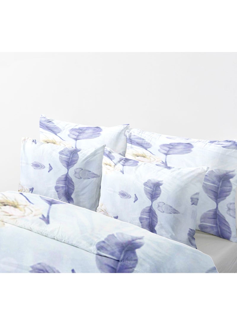 Azure Bloom Bed Sheet Set - Without Filling- 6 Pcs - 4 Pillow Covers - 1 Bedsheet - 1 Duvet Cover         King Size:  Duvet Cover: 220*240cm Fitted Sheet: 200*200cm+30cm Pillow Cases: 50*75cm