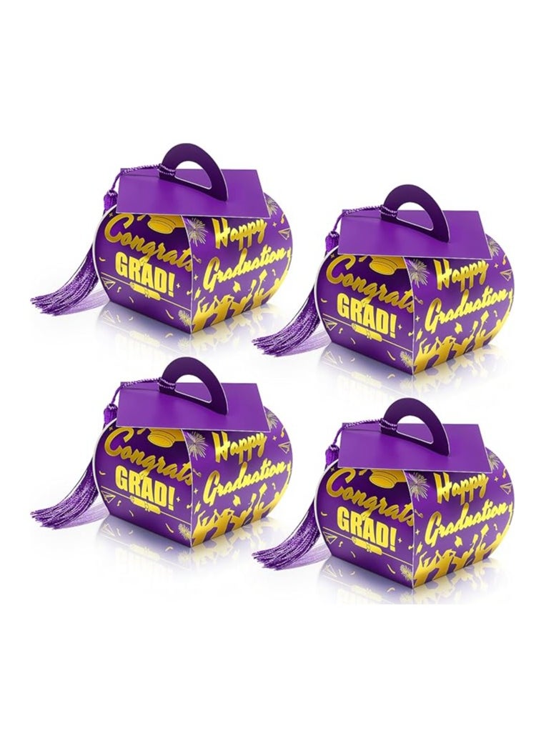 Graduation Cap Gift Box 32 Pcs Graduation Candy Box with Tassel Small Gift Box Treat Boxes Graduation Decorations Party Favor Boxes(Bright Purple)