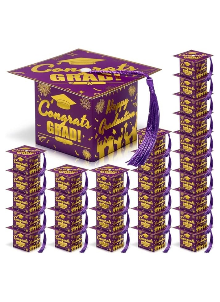 36 Pack Mini Graduation Cap Gift Boxes, 2025 Graduation Candy Boxes with Tassel, Graduation Centerpieces for Tables Party Decorations, Small Treat Boxes for Graduation Party Favors Supplies