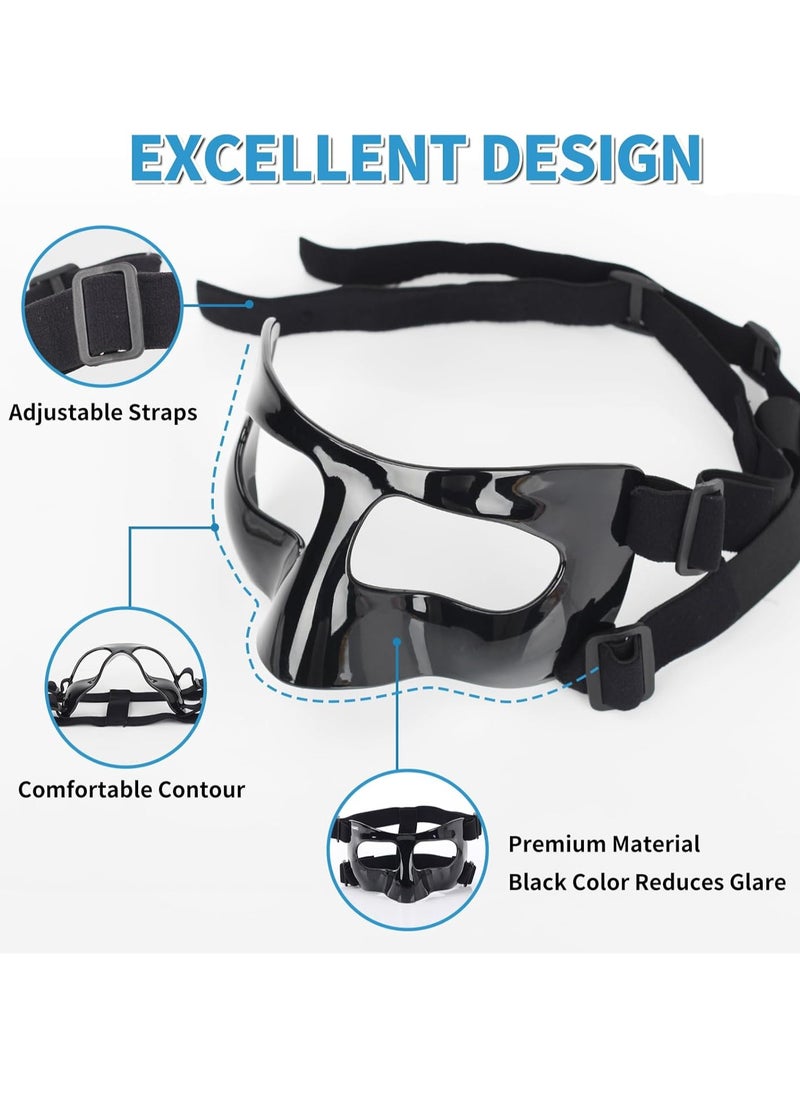 Nose Guard for Broken Nose, Face Shield Masks for Soccer and Basketball Sports, Adjustable for Adults and Teenagers, Suitable for Men and Women