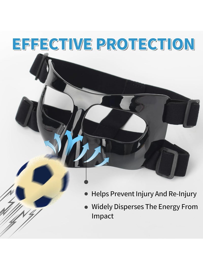 Nose Guard for Broken Nose, Face Shield Masks for Soccer and Basketball Sports, Adjustable for Adults and Teenagers, Suitable for Men and Women
