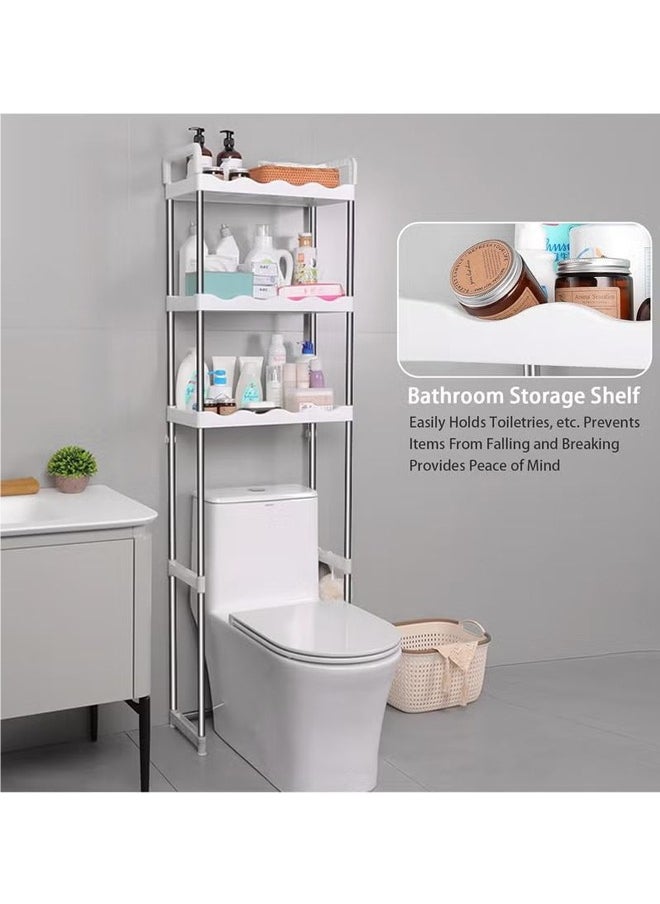 Multifunctional three-layer toilet rack, independent toilet organizer and hook, space-saving rack, can withstand a weight of 30 kg