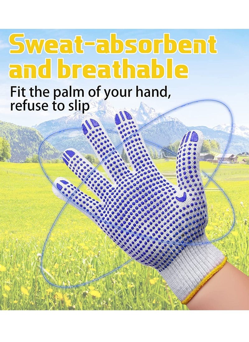 12 Pairs Working Gloves For Men Women Winter Dots Flip Resistant Grip Repairing Builder Construction Gardening Housework Skincare Stretchy Durable Gloves Warehouse Worker