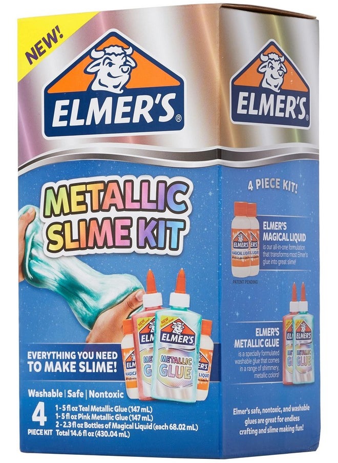 ELMER'S Slime Supplies Kit, Include Metallic Glue, Magical Liquid Slime Activator, 4 Piece Kit