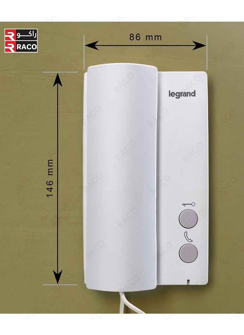 RACO Legrand Door Entry Audio Telephone Kit – Includes Handset, Door Entry Unit, and Entrance Panel with Rain Shield-369500