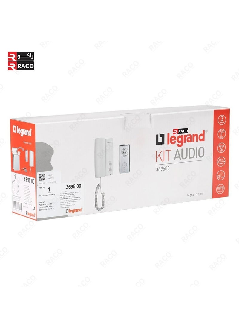 RACO Legrand Door Entry Audio Telephone Kit – Includes Handset, Door Entry Unit, and Entrance Panel with Rain Shield-369500