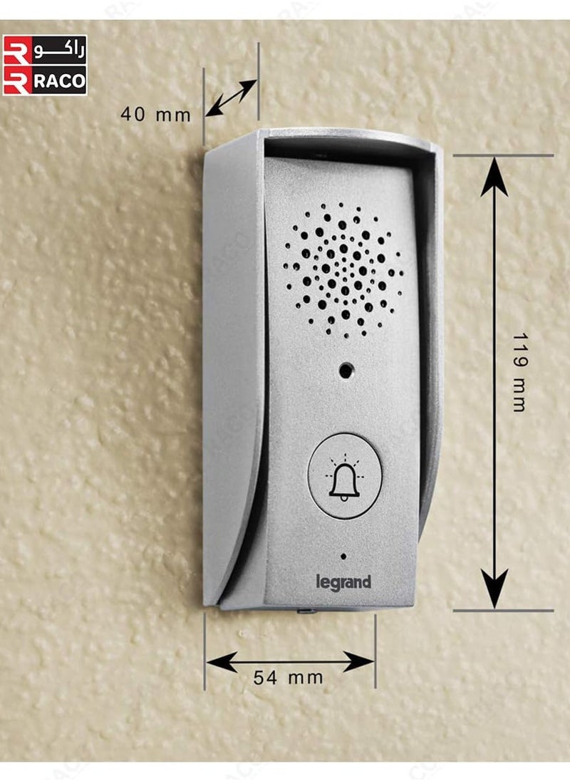 RACO Legrand Door Entry Audio Telephone Kit – Includes Handset, Door Entry Unit, and Entrance Panel with Rain Shield-369500