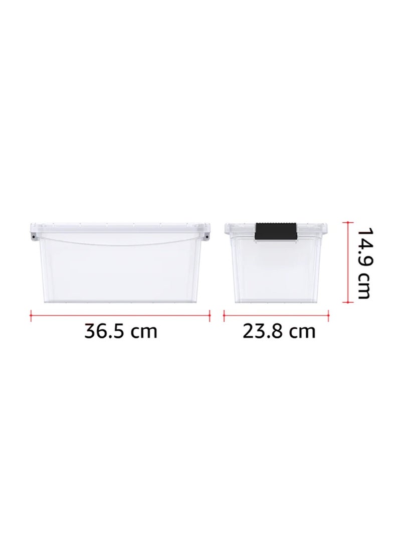 8L Clear Plastic Storage Box with Lockable Lid