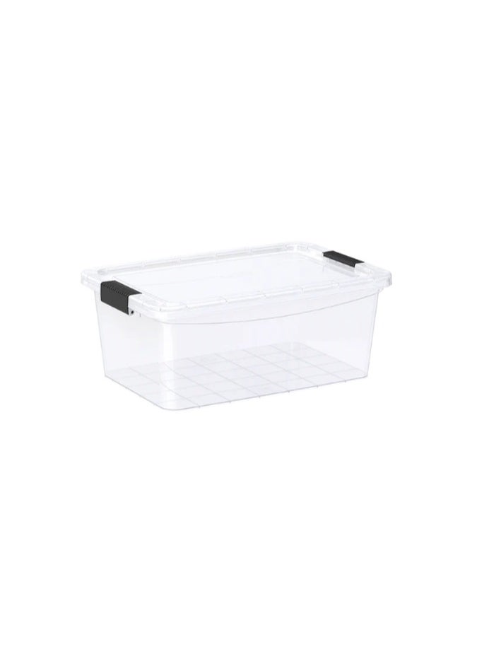 8L Clear Plastic Storage Box with Lockable Lid