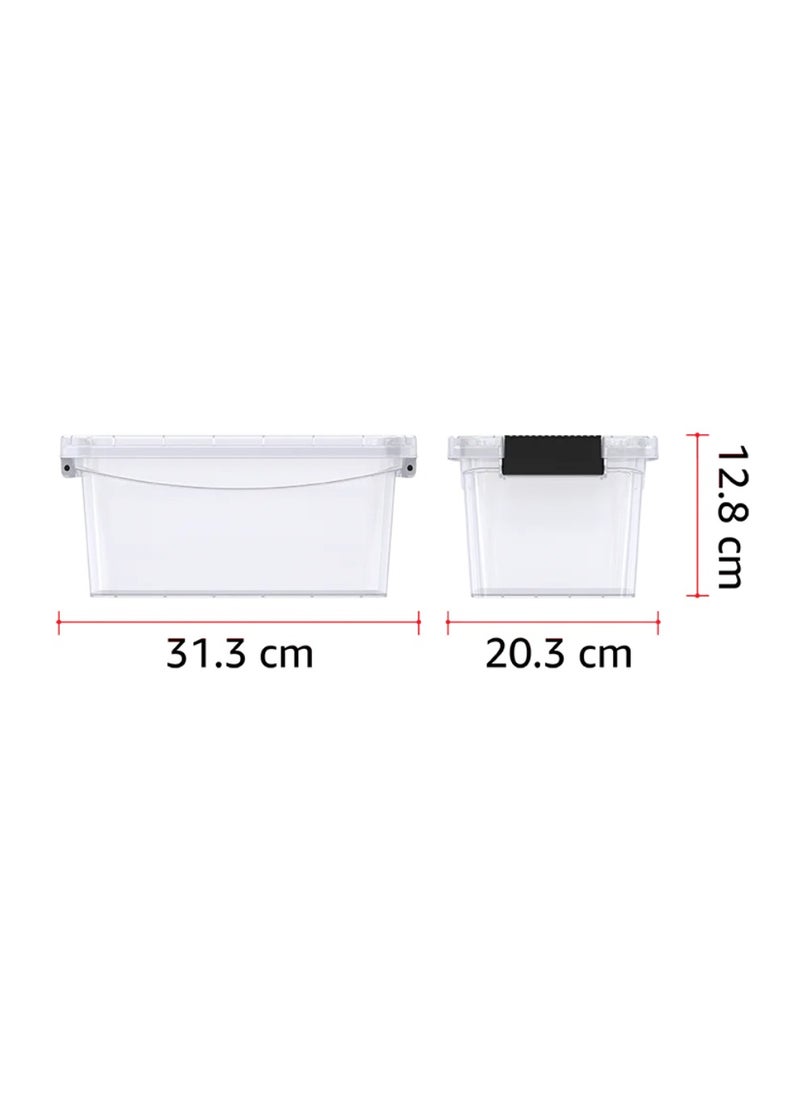 5L Clear Plastic Storage Box with Lockable Lid