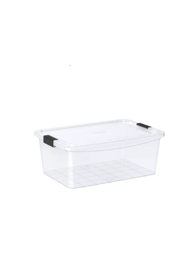 20L Clear Plastic Storage Box with Lockable Lid