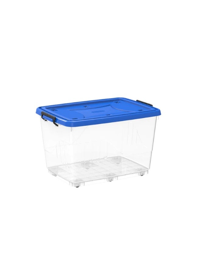 132L Clear Plastic Storage Box with Wheels & Lockable Lid