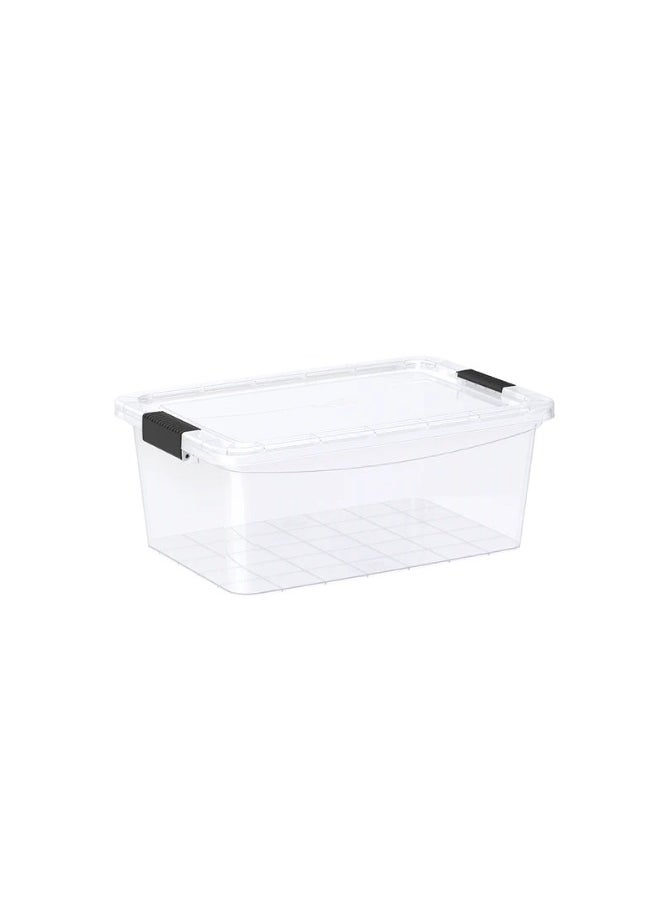 13L Clear Plastic Storage Box with Lockable Lid