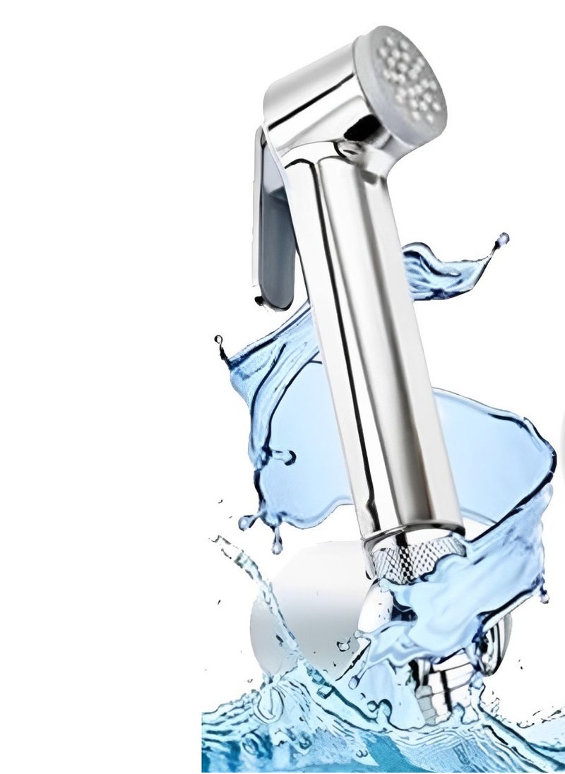 Handheld ABS Shattaf Bidet Sprayer – Dual Mode Wall-Mounted Bidet with 1.2m Stainless Steel Hose & Holder, Chrome Finish, Adjustable Spray for Personal Hygiene