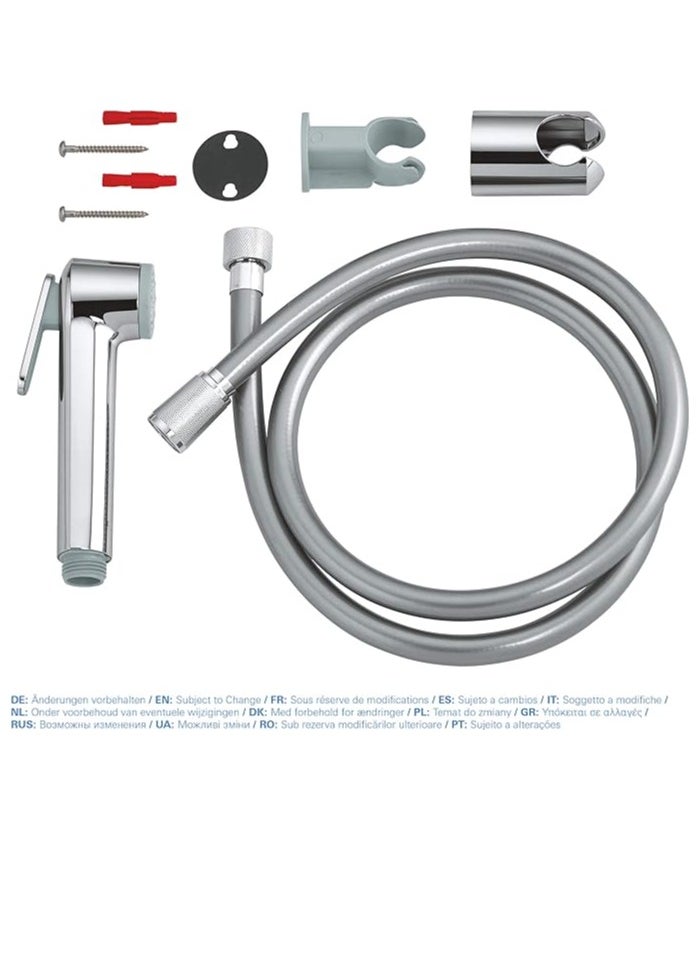 Tempesta-F Trigger Spray 30 Wall Holder Set | With Trigger Control Hand Shower / Wall Shower Holder / TwistFree Shower Hose 1250mm | Anti-Limescale System | Easy to Clean | Chrome | 27513001