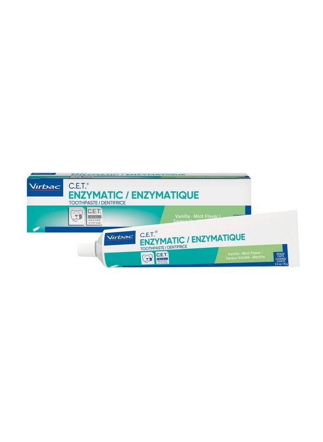 Virbac C.E.T. Enzymatic Toothpaste Eliminates Bad Breath by Removing Plaque and Tartar Buildup Best Pet Dental Care Toothpaste Vanilla Mint Flavor 2.5 Oz Tube