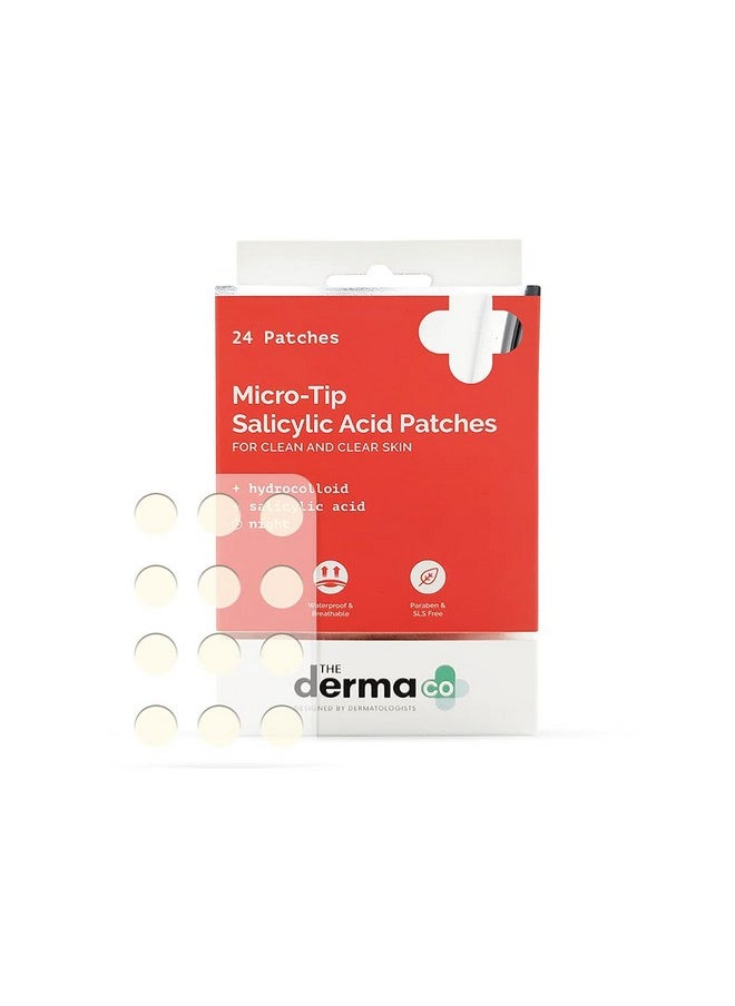 Micro-Tip Salicylic Acid Acne Pimple Patches With Hydrocolloid For Clean & Clear Skin - 24 Patches In 1 Pack