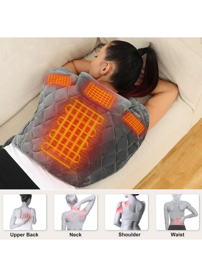 Vofuoti Portable Heating Pad for Neck and Shoulders, Cordless Heating Pad with Battery and 3 Heat Settings, Weighted Electric Heated Neck Shoulder Wrap, 16'' x 22'', 2.2lbs