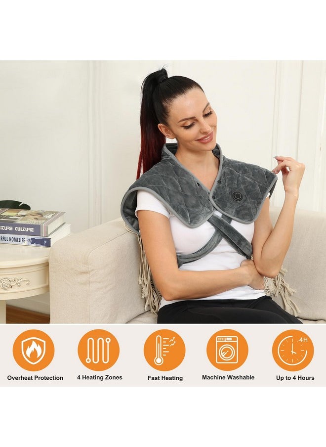 Vofuoti Portable Heating Pad for Neck and Shoulders, Cordless Heating Pad with Battery and 3 Heat Settings, Weighted Electric Heated Neck Shoulder Wrap, 16'' x 22'', 2.2lbs