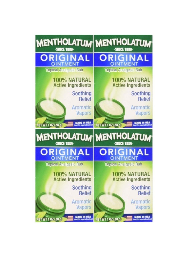 Mentholatum Original Ointment Soothing Relief, Aromatic Vapors - 1 oz (Pack of 4)