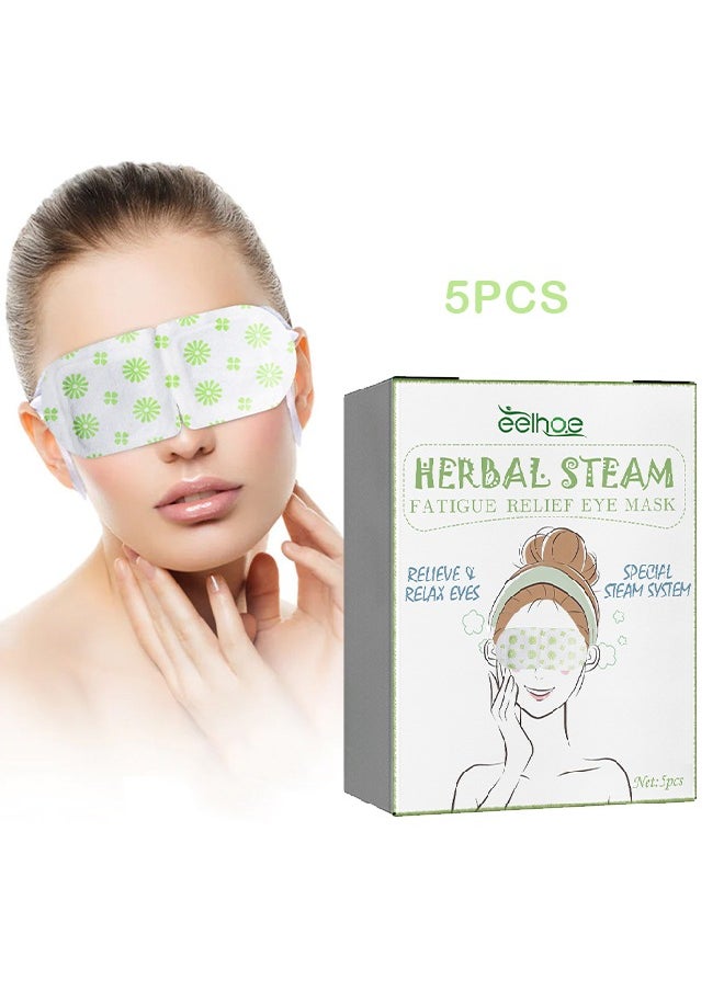 Herbal Steam Eye Masks -for Dark Circles and Puffiness Disposable Soothing Headache Relief Dry Eyes, Stress Relief Relief Eye Fatigue Steam Eye Mask 5 Pcs