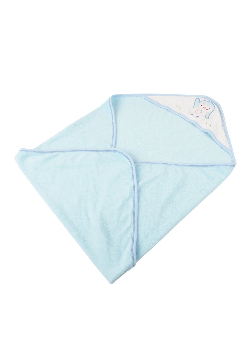 VOIDROP Blue Bath Towels for Newborn Babies Super Soft Double Sided 2 in 1 Baby Hooded Bathing Towels Infants Toddlers ,(Pack of 2) Blue L-71cm X B-71cm