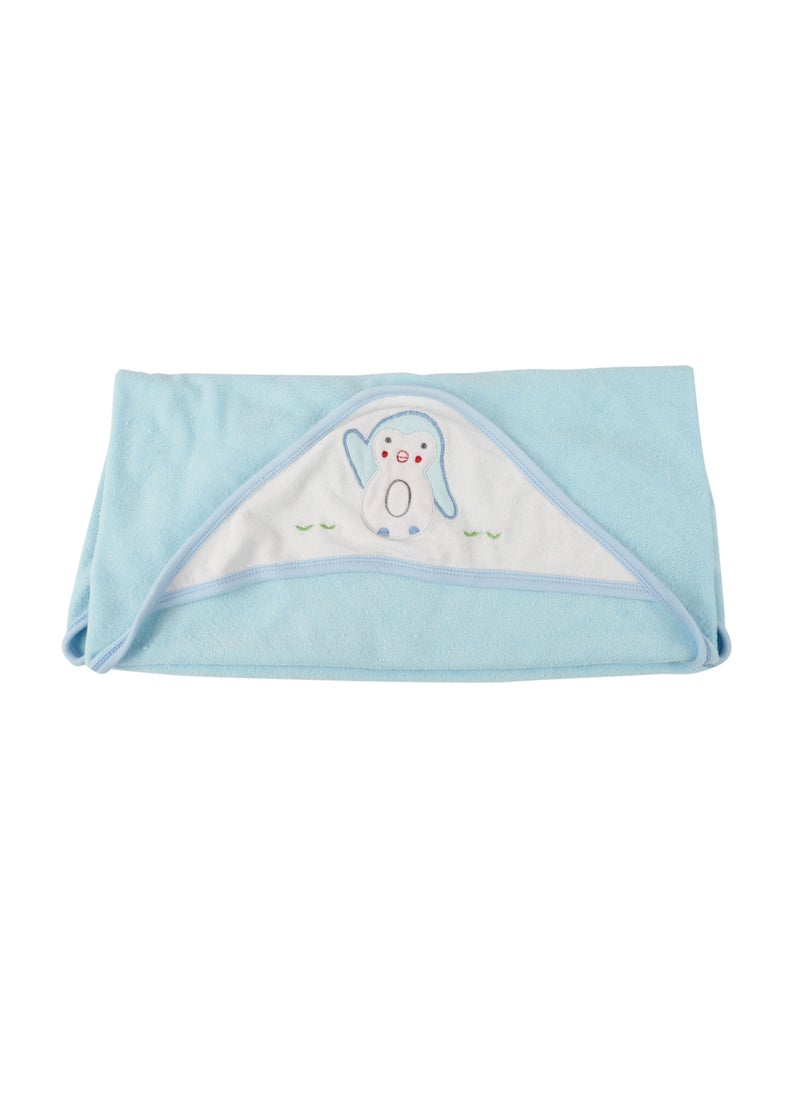 VOIDROP Blue Bath Towels for Newborn Babies Super Soft Double Sided 2 in 1 Baby Hooded Bathing Towels Infants Toddlers ,(Pack of 2) Blue L-71cm X B-71cm