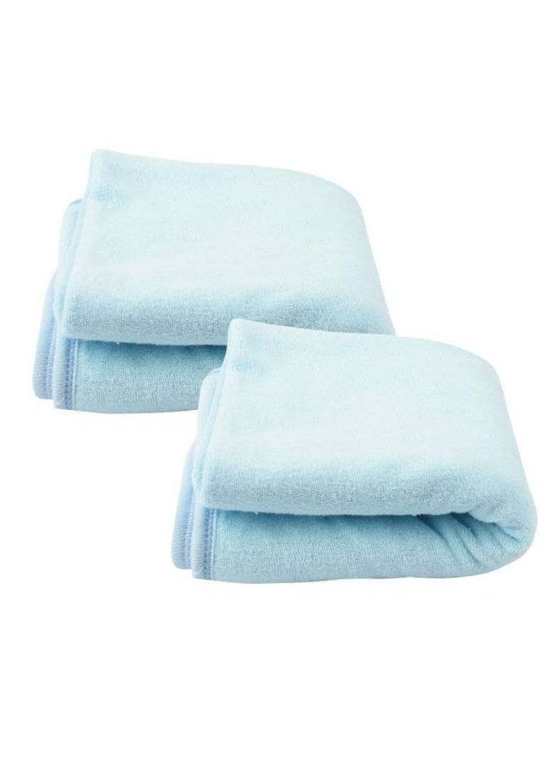 VOIDROP Blue Bath Towels for Newborn Babies Super Soft Double Sided 2 in 1 Baby Hooded Bathing Towels Infants Toddlers ,(Pack of 2) Blue L-71cm X B-71cm