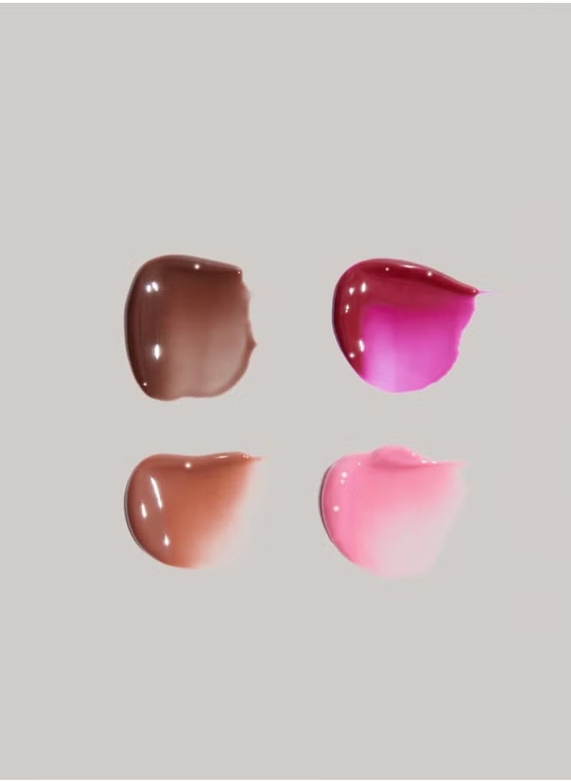 All four shades together ,Skin Peptide Lip Tint -Ribbon ，Raspberry Jelly，Toast and Espresso