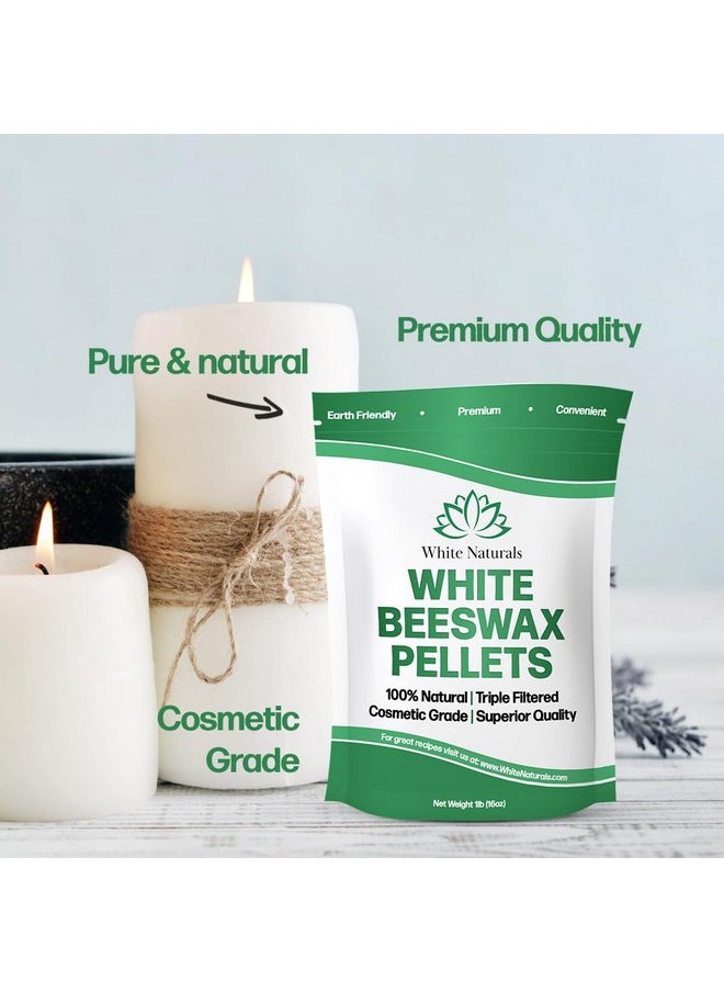 White Beeswax Pellets 1 Lb (16 Oz), Pure, Natural, Cosmetic Grade, Bees Wax Pastilles, Triple Filtered, Great For Diy Lip Balms, Lotions, Candles