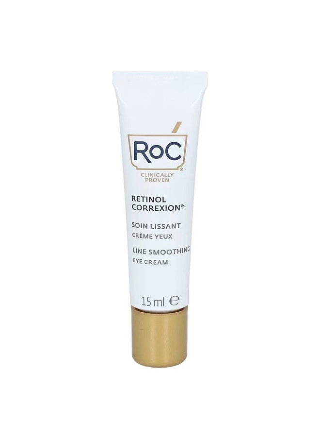 Retinol Correxion Soin Lissant Creme Yeux ，RoC Retinol Correxion Under Eye Cream for Dark Circles & Puffiness, Daily Wrinkle Cream, Anti Aging Line Smoothing Skin Care Treatment for Women and Men, 15ml