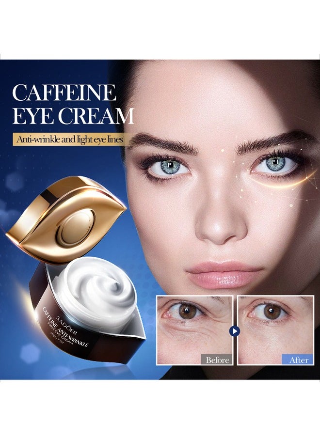 Caffeine Anti-Wrinkle Firm Eye Cream，for Dark Circles and Puffiness - Dark Circles Under Eye Treatment Serum to Reduce Wrinkles, Fine Lines, and Eye Bags, Hydrate Eye Area 20g