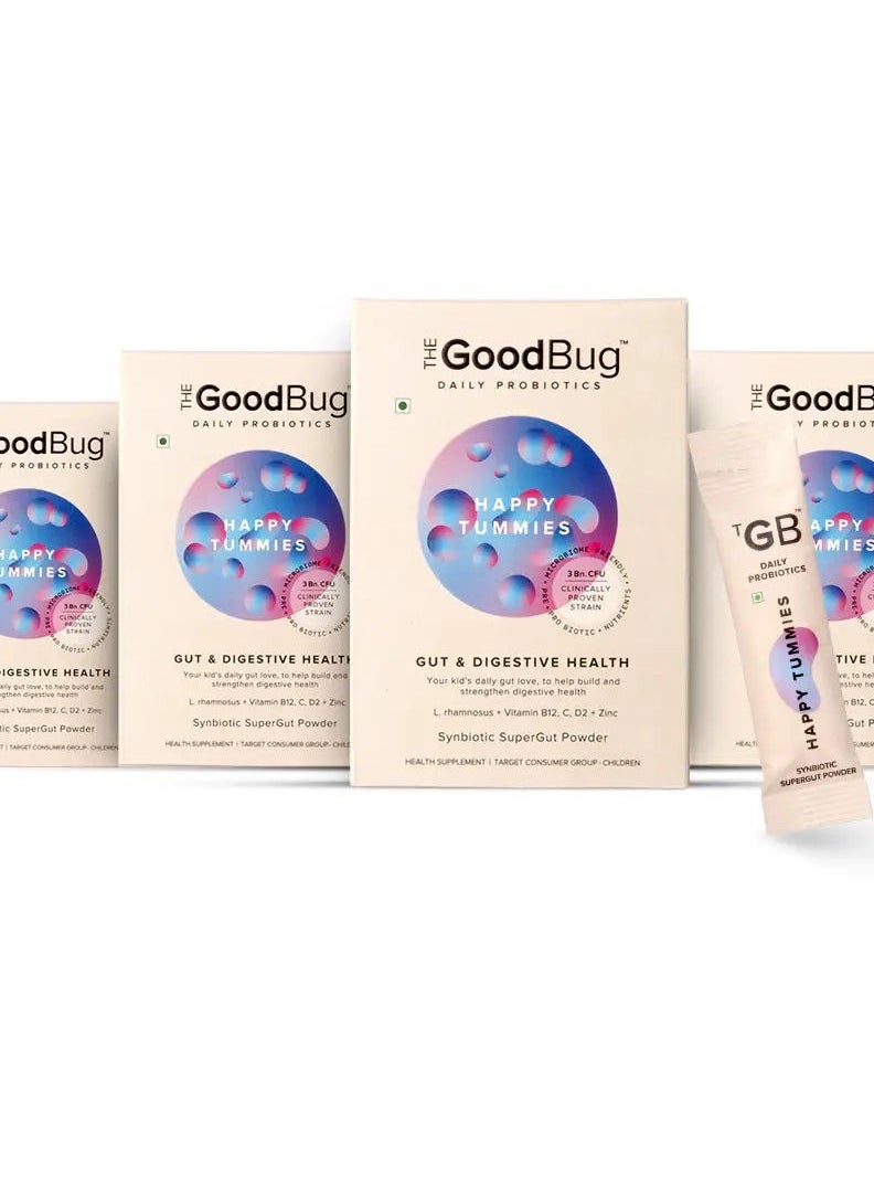 The Good Bug Happy Tummies Supergut Powder 15 Days Pack (Pack of 4)