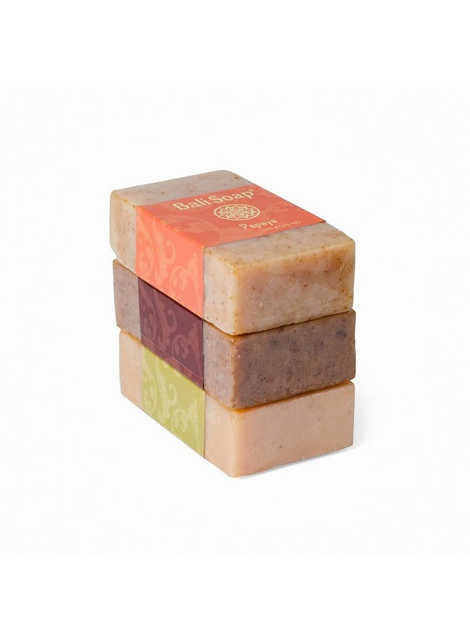 - Natural Soap Bar Gift Set, 3 Pc Variety Pack, Papaya - Cinnamon - Lemongrass, Face Or Body Soap, Best For All Skin Types, For Women, Men & Teens, 3.5 Oz Each