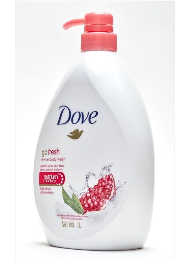 Go Fresh Revive Body Wash, Pomegranate and Lemon Verbena Scent, 33.8 Ounce (1 Liter) International Version