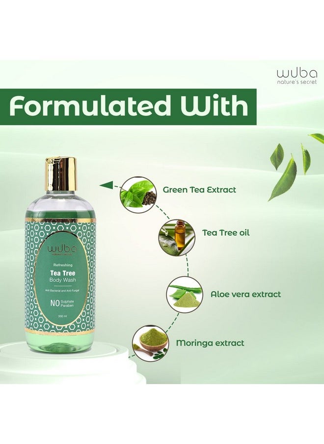 Tea Tree Body Wash For Men & Women | Anti-Fungal, Anti-Bacterial & Anti-Odour | Works On Blemished Skin | Sulphate & Paraben Free 300Ml