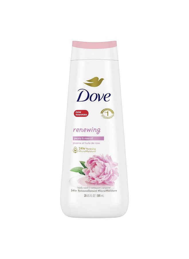 Dove Body Wash Renewing Peony and Rose Oil for Renewed, Healthy-Looking Skin Gentle Skin Cleanser with 24hr Renewing MicroMoisture 20 oz