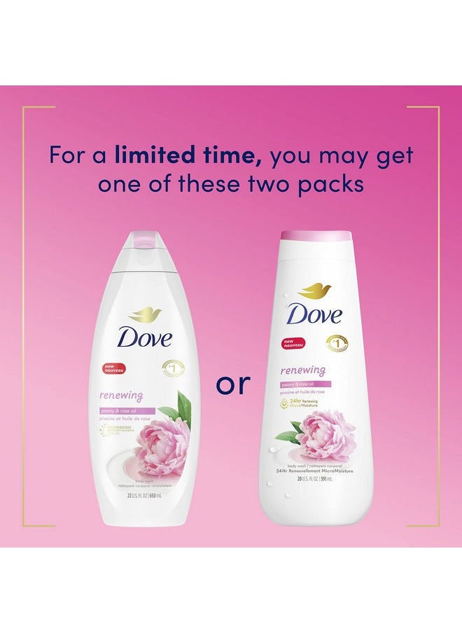 Dove Body Wash Renewing Peony and Rose Oil for Renewed, Healthy-Looking Skin Gentle Skin Cleanser with 24hr Renewing MicroMoisture 20 oz