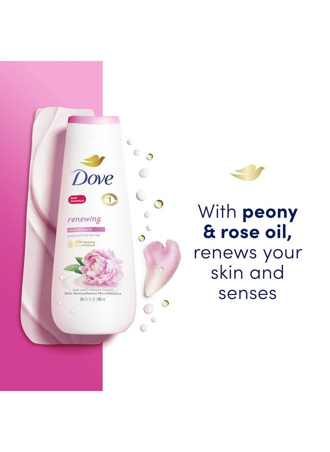 Dove Body Wash Renewing Peony and Rose Oil for Renewed, Healthy-Looking Skin Gentle Skin Cleanser with 24hr Renewing MicroMoisture 20 oz