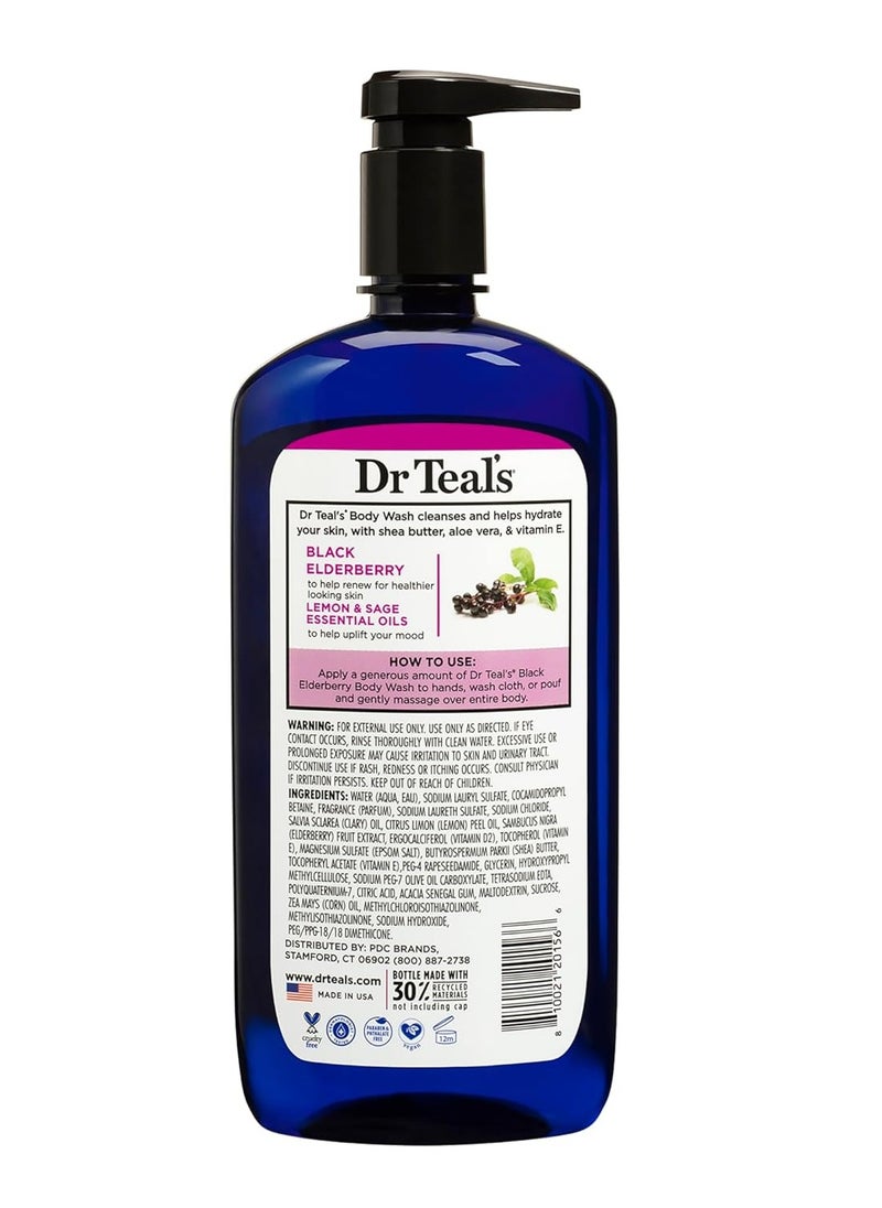 Body Wash with Pure Epsom Salt Black Elderberry with Vitamin D and Essential Oils 24 fl oz Packaging May Vary