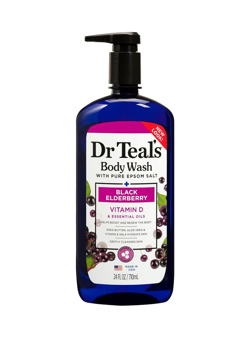 Body Wash with Pure Epsom Salt Black Elderberry with Vitamin D and Essential Oils 24 fl oz Packaging May Vary