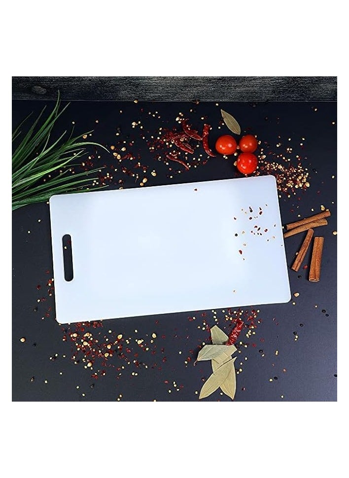 Plastic Chopping Board - Cutting Board with Non-Slip Base- Perfect for Fruits & Vegetables -Hanging Hole for Easy Storage - Multipurpose Dual Usage Kitchen Cutting Board.