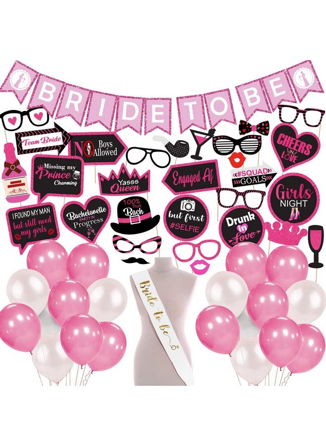 Party Propz Bride To Be Decoration Set Combo- 73Pcs Bachelorette Party Decorations | Bridal Shower Decorations Kit | Bride To Be Props | Bride To Be Sash | Bride To Be Banner | Bride To Be Accessories