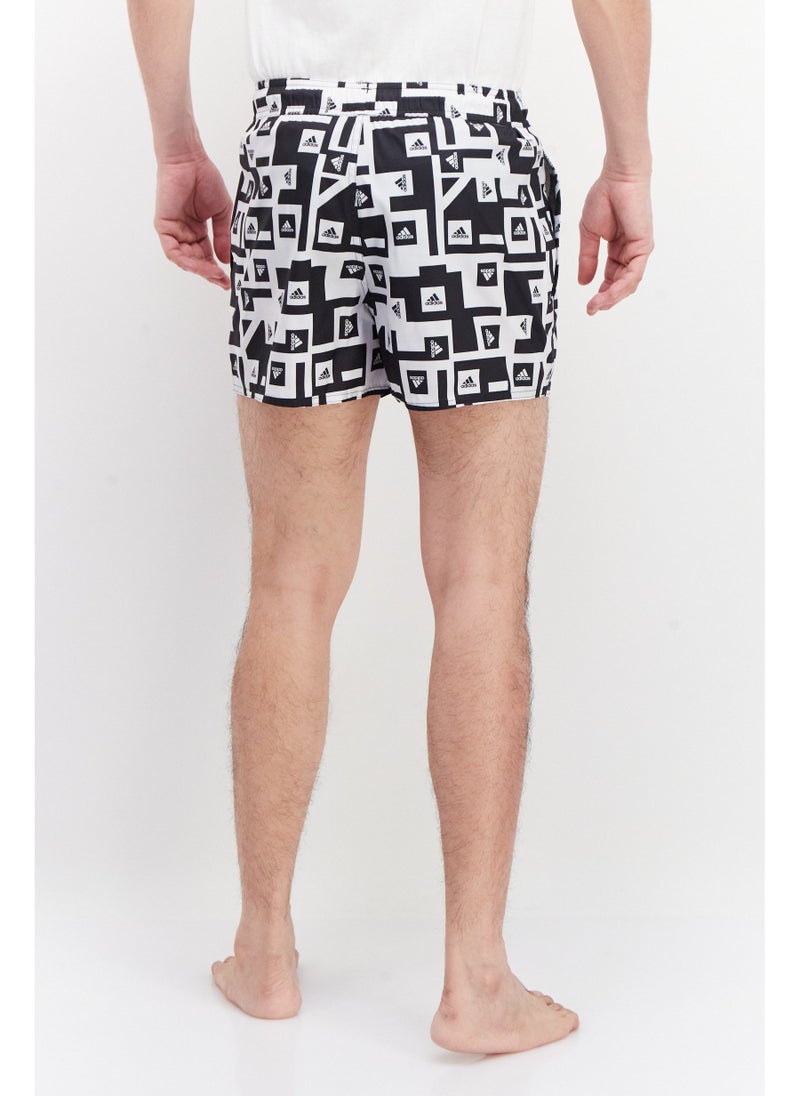 Men Brand Logo Board Short, Black/White