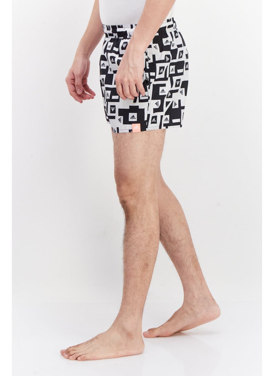 Men Brand Logo Board Short, Black/White