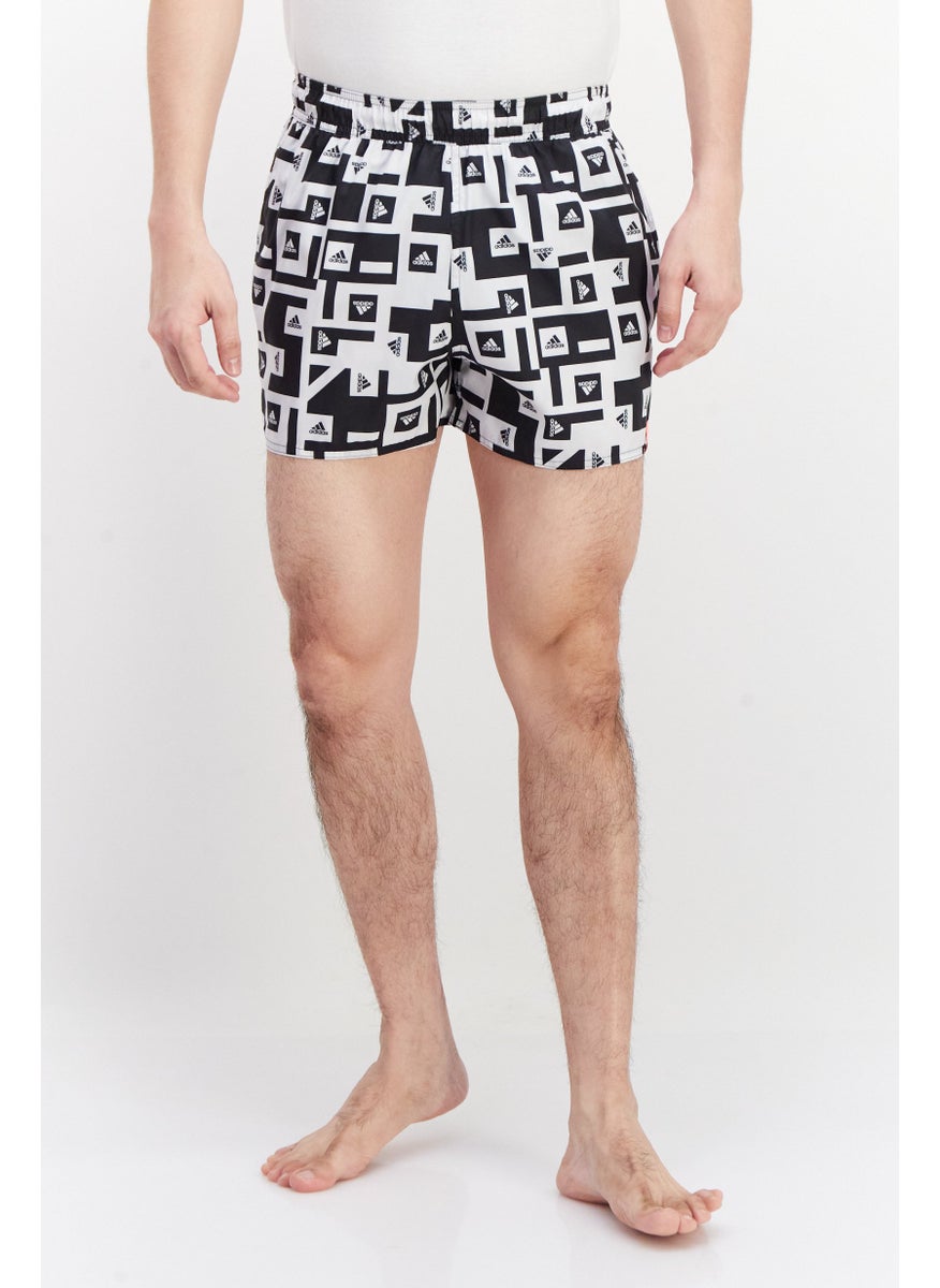 Men Brand Logo Board Short, Black/White