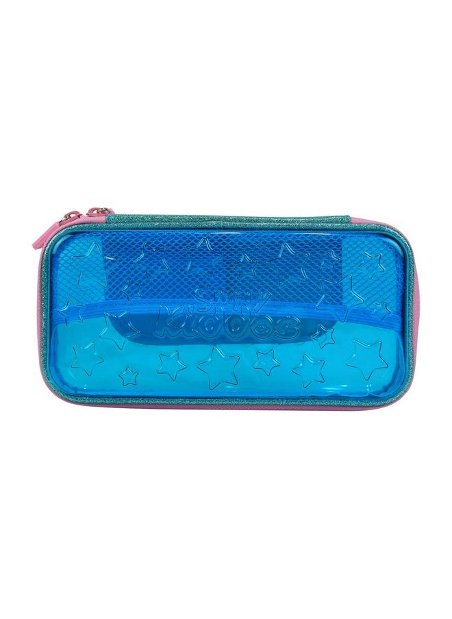 Smily Kiddos Pvc Transparent Hardtop Pencil Box | Star Pencil Box For Kids | Transparent Pencil Box (Black/Blue/Purple/Pink/Light Blue)