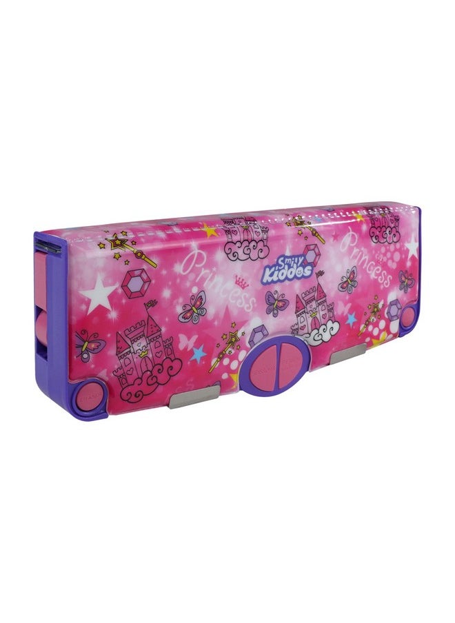 Smily Kiddos Multi Functional Pop Out Pencil Box for Kids Stationery for Children | 24.5 x 4 x 10cm | - Princess Theme - Pink