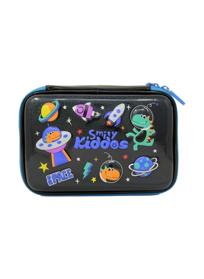 Smily sparkle pencil case - Space theme (Black) School Pencil Cases | Birthday Return Gifts | Pencil Cases for Girls and Boys | Kids school Stationery | Hardtop Pencil Cases for Boys and Girls