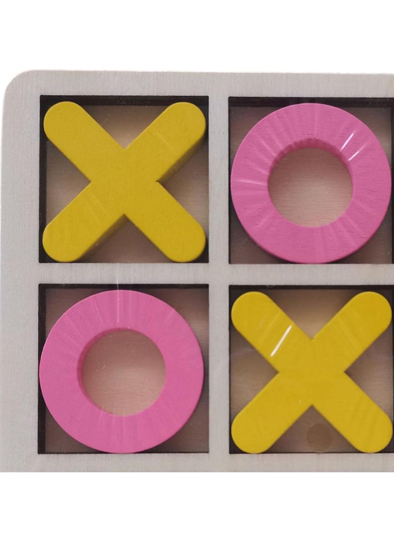 Wood Tic TAC Toe Game Set XO Table Toy Noughts and Crosses XO Chess Board Game